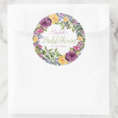 水彩カスケードフローラブーケブライダルシャワー ラウンドシール (バッグ)