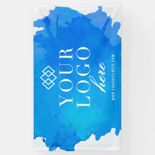 水彩カスタムのロゴクラフトと展示会 横断幕 (縦)