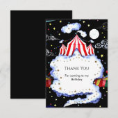 水彩カスタムサーカス誕生日 サンキューカード (正面/裏面)