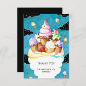 水彩カスタムマジックアイスクリーム誕生日 サンキューカード (正面/裏面)