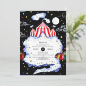 水彩カスタム回路誕生日 招待状 (スタンド正面)