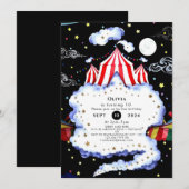 水彩カスタム回路誕生日 招待状 (正面/裏面)