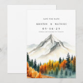 水彩カスタム山 セーブザデート (正面/裏面)