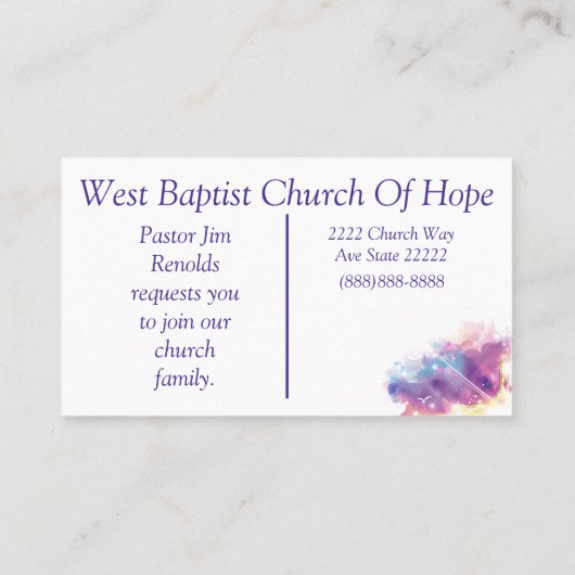 水彩カスタム教会 名刺 (裏面)