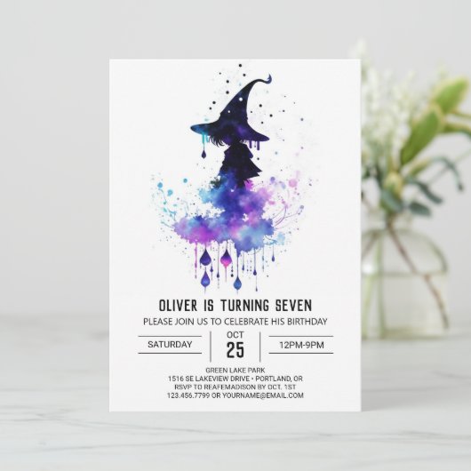 水彩カスタム誕生日 招待状 (スタンド正面)