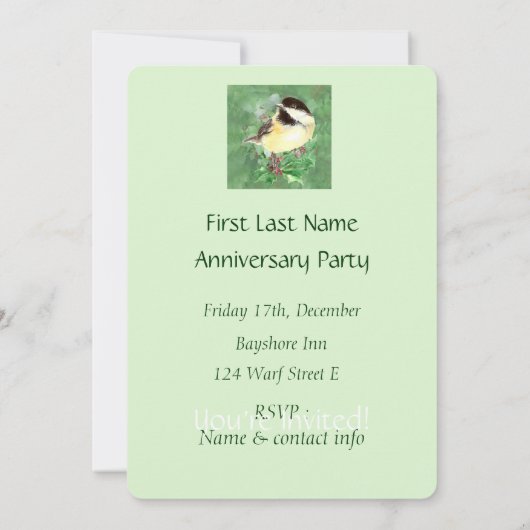 水彩カスタム《鳥》アメリカゴガラ鳥野獣アート 招待状 (裏面)