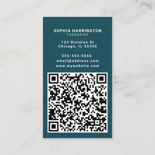 水彩カスタムQRコード走査可能セラピスト 名刺 (裏面)