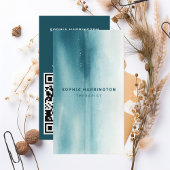 水彩カスタムQRコード走査可能セラピスト 名刺