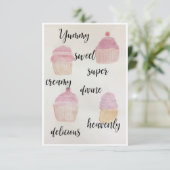 水彩カップケーキノートカード サンキューカード (スタンド正面)