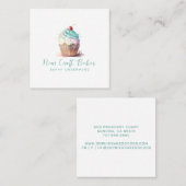 水彩カップケーキロゴベーカーベーカリーパティシシェフ スクエア名刺 (正面/裏面)