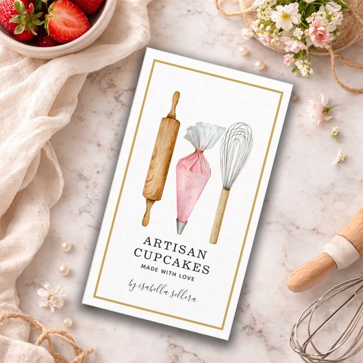 水彩カップケーキ専門店 名刺