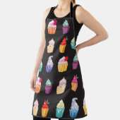 水彩カップケーキ魅力的:シームレスな背景 エプロン (インサイチュ)