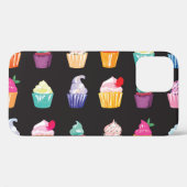 水彩カップケーキ:チャーミングなシームレスな背景 Case-Mate iPhoneケース (裏面 (横))