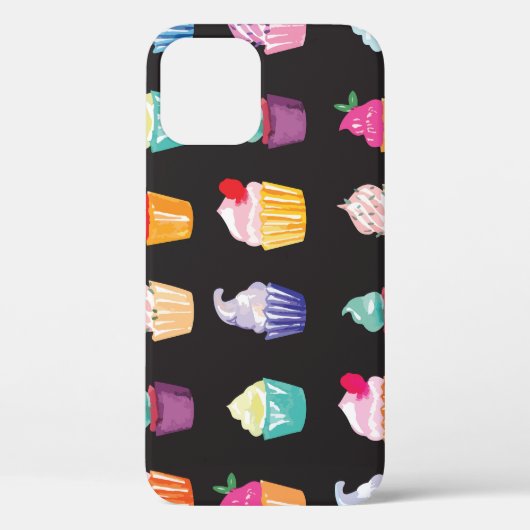 水彩カップケーキ:チャーミングなシームレスな背景 Case-Mate iPhoneケース (裏面)