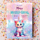 水彩カテコーンミオグティック誕生日招待状 シーズンカード