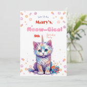 水彩カテコーンミオグティック誕生日招待状 シーズンカード (スタンド正面)