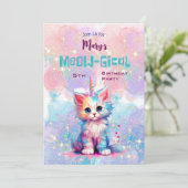 水彩カテコーンミオグティック誕生日招待状 シーズンカード (スタンド正面)