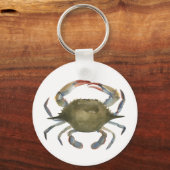 水彩カニ – 灰色 キーホルダー (正面)