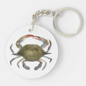 水彩カニ – 灰色 キーホルダー (裏面)