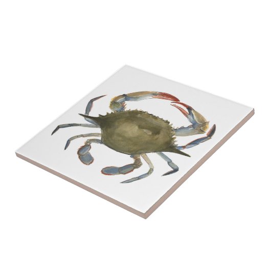 水彩カニ – 灰色 タイル (側面)