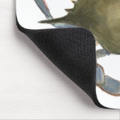 水彩カニ – 灰色 マウスパッド (コーナー)