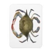 水彩カニ – 灰色 マグネット (縦)