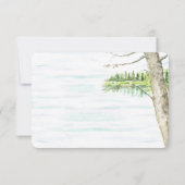 水彩カヌー湖結婚の反応 出欠カード (裏面)