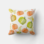 水彩カボチャとオートのハロウィーンパターン クッション (裏面)