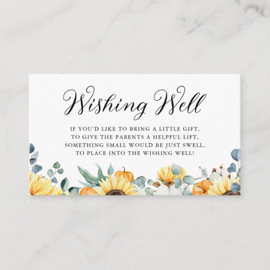 水彩カボチャとヒマワリベビーの願い エンクロージャーカード (正面)