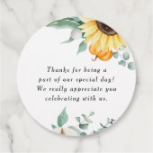 水彩カボチャとヒマワリ秋ベビーシャワー フェイバータグ (裏面)