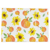 水彩カボチャとヒマワリ ラージペーパーバッグ (裏面)