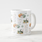 水彩カボチャとヒョウタン ジャンボコーヒーマグカップ (正面右)