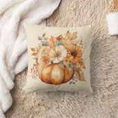 水彩カボチャとフローラデザイン- クッション (ブランケット)