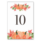 水彩カボチャとメープルリーフのスワッグ表10 テーブルナンバー (裏面)