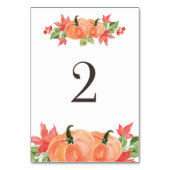 水彩カボチャとメープルリーフのスワッグ表2 テーブルナンバー (裏面)