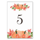 水彩カボチャとメープルリーフのスワッグ表5 テーブルナンバー (裏面)
