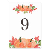 水彩カボチャとメープルリーフのスワッグ表9 テーブルナンバー (裏面)