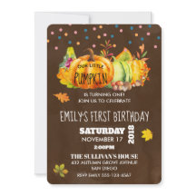 水彩カボチャと季節の紅葉