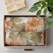 水彩カボチャと秋の葉のデコページ 薄葉紙 (ギフト)