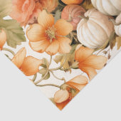 水彩カボチャと秋の葉のデコページ 薄葉紙 (詳細)