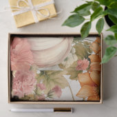 水彩カボチャと秋の葉のデコページ 薄葉紙 (ギフト)