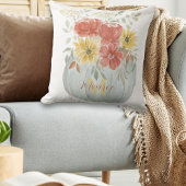 水彩カボチャと秋葉ブーケ クッション