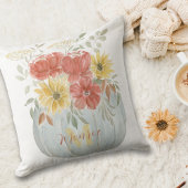 水彩カボチャと秋葉ブーケ クッション