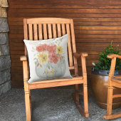 水彩カボチャと秋葉ブーケ クッション