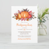 水彩カボチャと紅葉感謝祭 招待状 (スタンド正面)