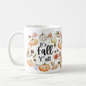 水彩カボチャと紅葉 コーヒーマグカップ (左)