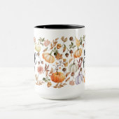 水彩カボチャと紅葉 マグカップ (中央)