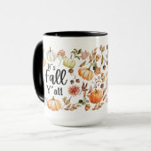 水彩カボチャと紅葉 マグカップ (正面左)