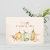 水彩カボチャと葉の感謝祭 シーズンカード (スタンド正面)