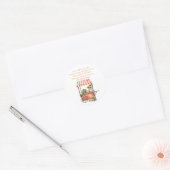 水彩カボチャのカート – 祈りの言葉キャンドルラベル ラウンドシール (封筒)